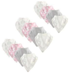 imageTouched by Nature Unisex Baby Organic Cotton Bandana Bibs White One SizeBird 12pack