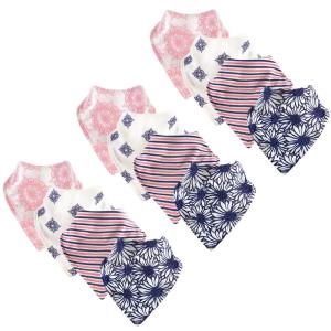imageTouched by Nature Unisex Baby Organic Cotton Bandana Bibs White One SizeDaisy 12pack