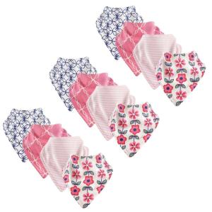 imageTouched by Nature Unisex Baby Organic Cotton Bandana Bibs White One SizeFlower 12pack