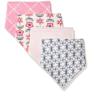 imageTouched by Nature Unisex Baby Organic Cotton Bandana Bibs White One SizeFlower