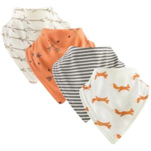 imageTouched by Nature Unisex Baby Organic Cotton Bandana Bibs White One SizeFox