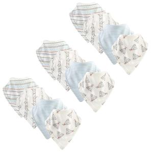 imageTouched by Nature Unisex Baby Organic Cotton Bandana Bibs White One SizeTeepee 12pack
