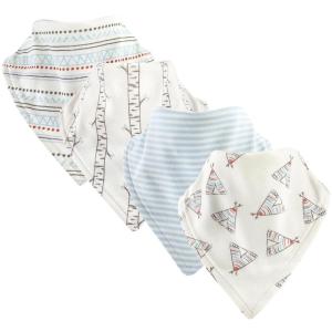 imageTouched by Nature Unisex Baby Organic Cotton Bandana Bibs White One SizeTeepee