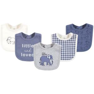 imageTouched by Nature Unisex Baby Organic Cotton Bibs Peas And Thank You One SizeBlue Peanut