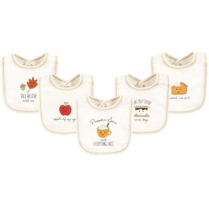 imageTouched by Nature Unisex Baby Organic Cotton Bibs Peas And Thank You One SizeFall Food