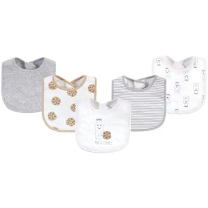 imageTouched by Nature Unisex Baby Organic Cotton Bibs Peas And Thank You One SizeMilk Cookies