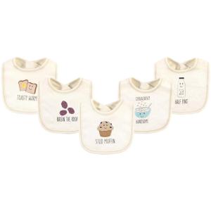 imageTouched by Nature Unisex Baby Organic Cotton Bibs Peas And Thank You One SizeMuffin