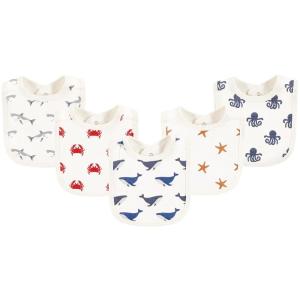 imageTouched by Nature Unisex Baby Organic Cotton Bibs Peas And Thank You One SizeMystic Sea Creatures