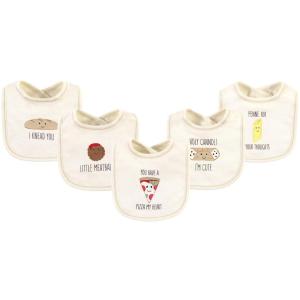 imageTouched by Nature Unisex Baby Organic Cotton Bibs Peas And Thank You One SizePizza