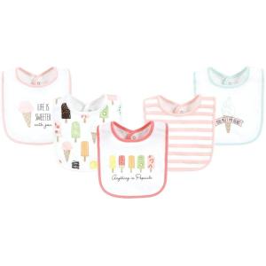 imageTouched by Nature Unisex Baby Organic Cotton Bibs Peas And Thank You One SizePopsicle