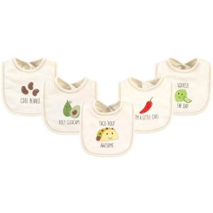imageTouched by Nature Unisex Baby Organic Cotton Bibs Peas And Thank You One SizeTaco