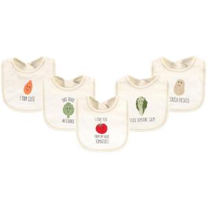 imageTouched by Nature Unisex Baby Organic Cotton Bibs Peas And Thank You One SizeTomatoes