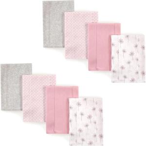 imageTouched by Nature Unisex Baby Organic Cotton Burp ClothsPink Dandelions 8pack