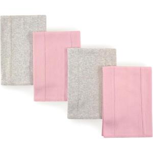 imageTouched by Nature Unisex Baby Organic Cotton Burp ClothsPink Gray