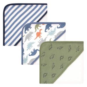 imageTouched by Nature Unisex Baby Organic Cotton Hooded Towels Blue Elephant One SizeBold Dinosaurs
