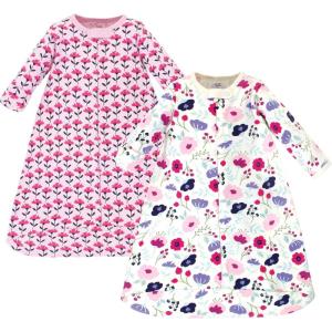 imageTouched by Nature Unisex Baby Organic Cotton LongSleeve Wearable Sleeping Bag Sack Blanket Marching Elephant 39 MonthsPink Botanical