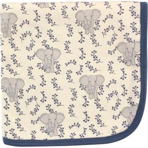 imageTouched by Nature Unisex Baby Organic Cotton Swaddle Receiving and Multipurpose Blanket Flower One SizeBlue Elephant