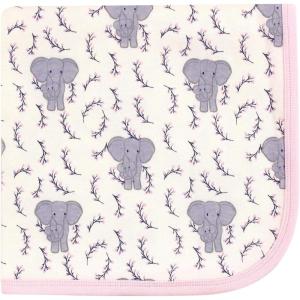 imageTouched by Nature Unisex Baby Organic Cotton Swaddle Receiving and Multipurpose Blanket Flower One SizePink Elephant
