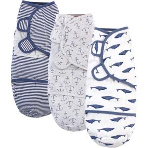 imageTouched by Nature Unisex Baby Organic Cotton Swaddle Wraps Boho Fox 03 MonthsBlue Whale