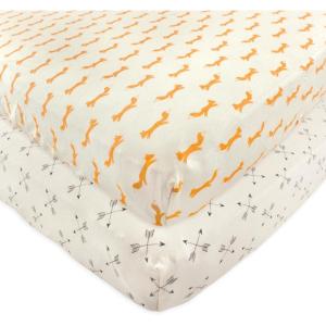 imageTouched by Nature Unisex Baby and Toddler Organic Cotton Crib Sheet Powder Blue One SizeFox