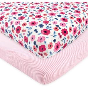 imageTouched by Nature Unisex Baby and Toddler Organic Cotton Crib Sheet Powder Blue One SizeGarden Floral