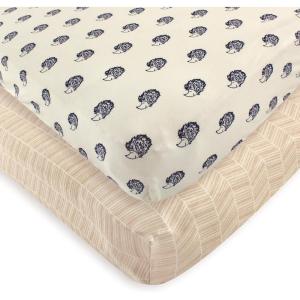 imageTouched by Nature Unisex Baby and Toddler Organic Cotton Crib Sheet Powder Blue One SizeHedgehog