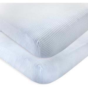imageTouched by Nature Unisex Baby and Toddler Organic Cotton Crib Sheet Powder Blue One SizePowder Blue