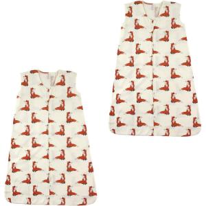 imageTouched by Nature unisexbaby Organic Cotton Sleeveless Wearable Sleeping Bag Sack BlanketBoho Fox 2pack