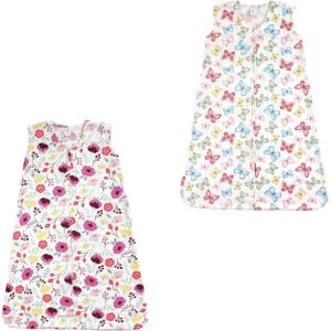 imageTouched by Nature unisexbaby Organic Cotton Sleeveless Wearable Sleeping Bag Sack BlanketBotanical and Butterflies 2pack