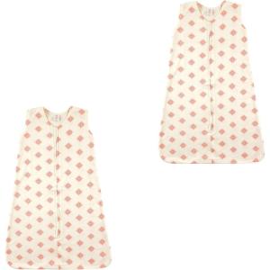 imageTouched by Nature unisexbaby Organic Cotton Sleeveless Wearable Sleeping Bag Sack BlanketDainty Rosette 2pack