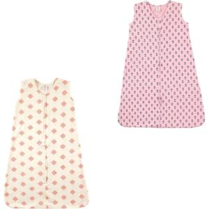 imageTouched by Nature unisexbaby Organic Cotton Sleeveless Wearable Sleeping Bag Sack BlanketDainty Rosette and Tiny Flowers 2pack