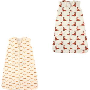imageTouched by Nature unisexbaby Organic Cotton Sleeveless Wearable Sleeping Bag Sack BlanketFox and Boho Fox 2pack
