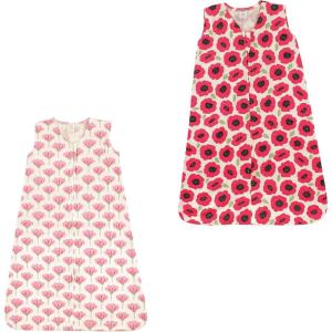 imageTouched by Nature unisexbaby Organic Cotton Sleeveless Wearable Sleeping Bag Sack BlanketPoppy and Tulip 2pack