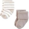imageTouched by Nature Baby Unisex Organic Cotton Socks Neutral Stripes 612 Months Brown