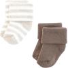 imageTouched by Nature Baby Unisex Organic Cotton Socks Neutral Stripes 612 Months Brown