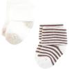 imageTouched by Nature Baby Unisex Organic Cotton Socks Neutral Stripes 612 Months Brown