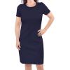 imageTouched by Nature Girls One Size Organic Cotton Short LongSleeve DressesWomen Navy Short Sleeve