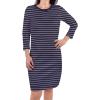 imageTouched by Nature Girls One Size Organic Cotton Short LongSleeve DressesWomen Navy Stripe Long Sleeve