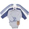 imageTouched by Nature Unisex Baby Organic Cotton LongSleeve BodysuitsBlue Peanut