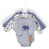 imageTouched by Nature Unisex Baby Organic Cotton LongSleeve BodysuitsClassic Safari