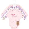 imageTouched by Nature Unisex Baby Organic Cotton LongSleeve BodysuitsRetro Dino