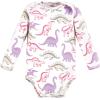 imageTouched by Nature Unisex Baby Organic Cotton LongSleeve BodysuitsRetro Dino
