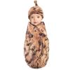 imageTouched by Nature Unisex Baby Organic Cotton Swaddle Blanket and Headband or Cap Moose One SizeCookie