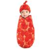 imageTouched by Nature Unisex Baby Organic Cotton Swaddle Blanket and Headband or Cap Moose One SizePizza