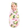 imageTouched by Nature Unisex Baby Organic Cotton Swaddle Blanket and Headband or Cap Moose One SizeRose Peony
