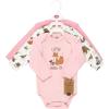 imageTouched by Nature unisexbaby Organic Cotton Longsleeve BodysuitsGirl Woodland Alphabet 3pack