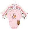 imageTouched by Nature unisexbaby Organic Cotton Longsleeve BodysuitsGirl Woodland Alphabet 5pack