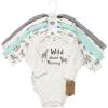 imageTouched by Nature unisexbaby Organic Cotton Longsleeve BodysuitsNeutral Safari