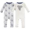 imageTouched by Nature Baby Girls Organic Cotton CoverallsElephant