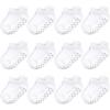 imageTouched by Nature Baby Girls Organic Cotton Socks with NonSkid Gripper for Fall ResistanceWhite Noshow